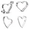 CookieCutter.com Heart 4 Piece Set, Sizes 3 in to 4.25 in, Tin Plate Steel, Handmade in the USA